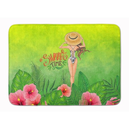 Carolines Treasures Summer Time Lady in Swimsuit Machine Washable Memory Foam Mat BB7455RUG
